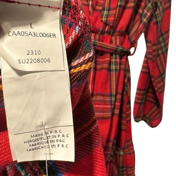 Cupshe Stand Collar Belted Ruffle Frill Plaid Gingham Check Dress Open Tie Back - Picture 11 of 11